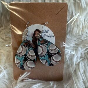 🎀 2/$10 Baseball Teardrop Earrings